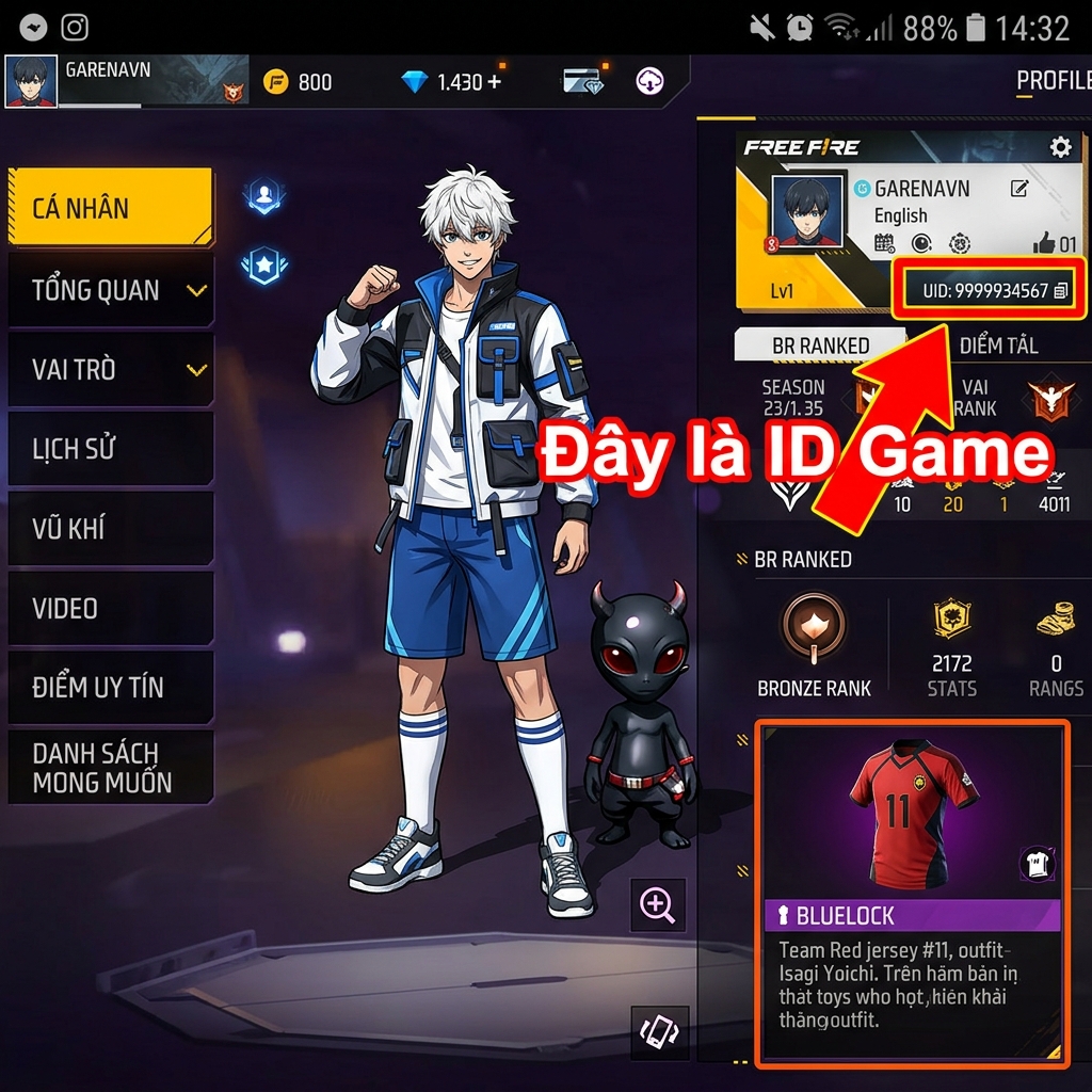 Hướng dẫn tìm ID Game trong Free Fire